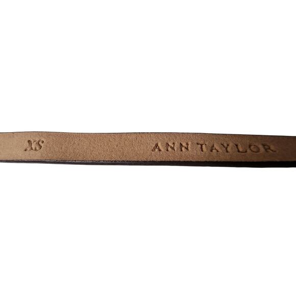Orange Snake Print Leather Skinny Belt XS Antique Gold Western Ann Taylor